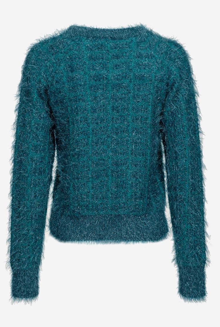 Women's Pinko Alpaca Blend Fluffy Pullover Peacock Green | Australia-06584799