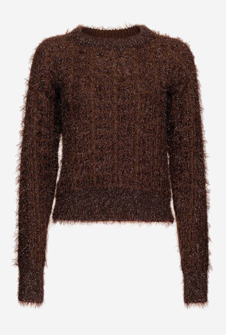 Women's Pinko Alpaca Blend Fluffy Pullover Chocolate | Australia-25869379