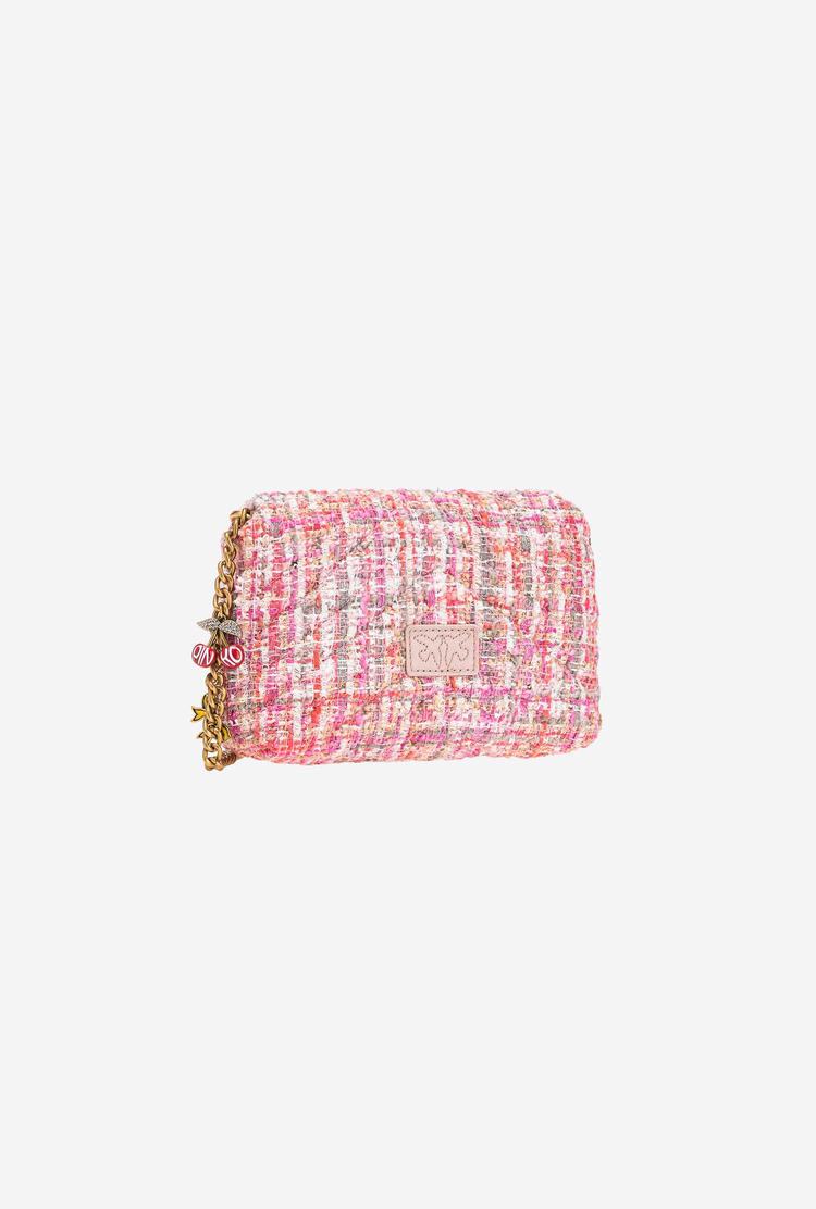 Women's Pinko Baby Love Bag Puff Chevron Lux Straps Crossbody Bags Pink Gold | Australia-61398529