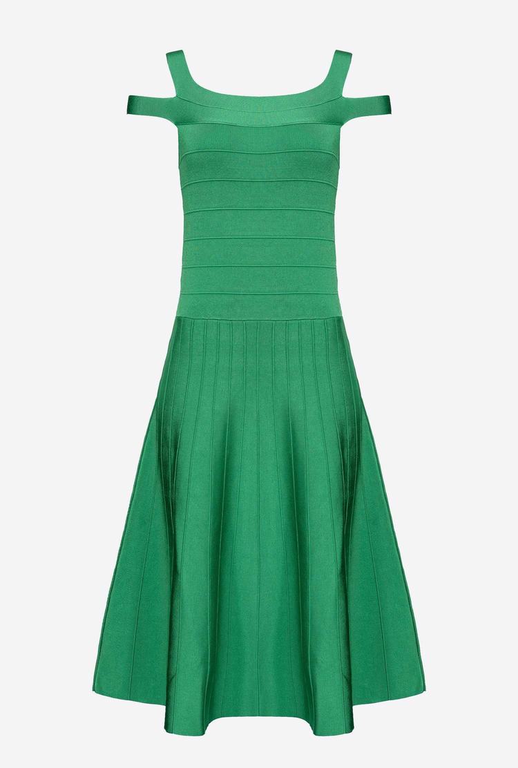 Women's Pinko Band Pattern Dress Green | Australia-63217949