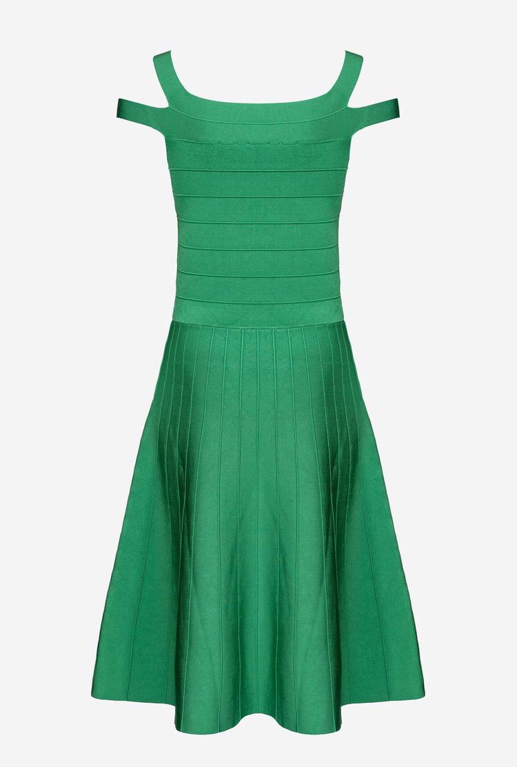 Women's Pinko Band Pattern Dress Green | Australia-63217949