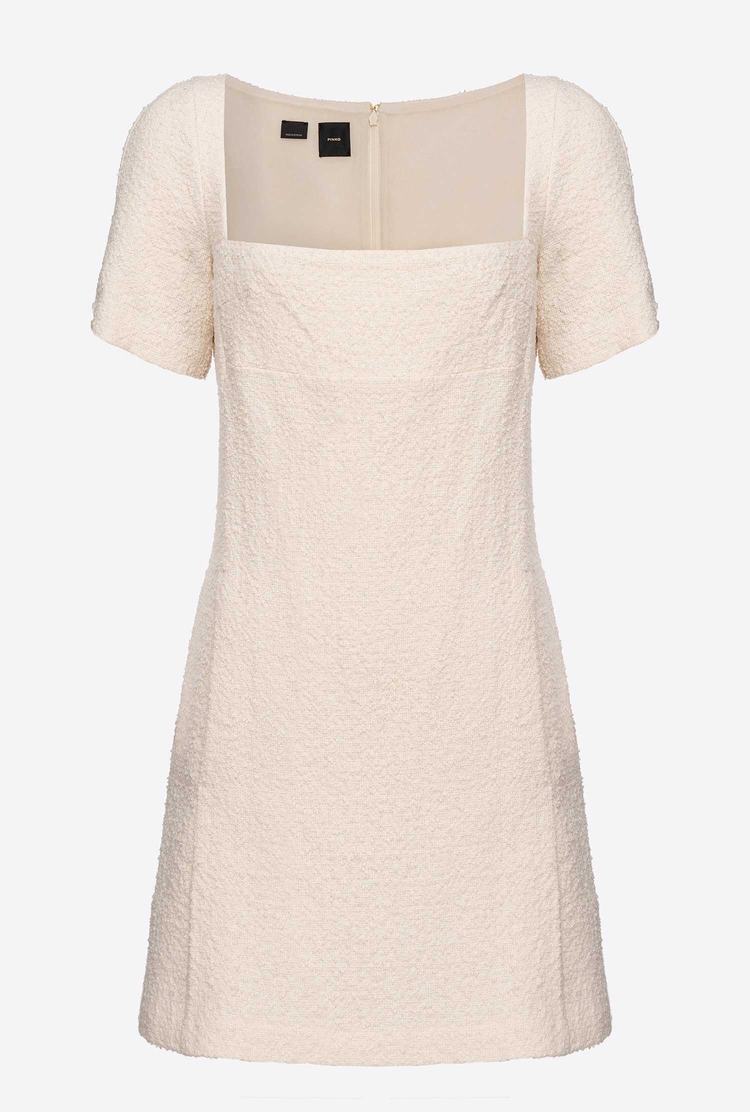 Women's Pinko Basketweave Bouclé Dress Beige | Australia-91530829