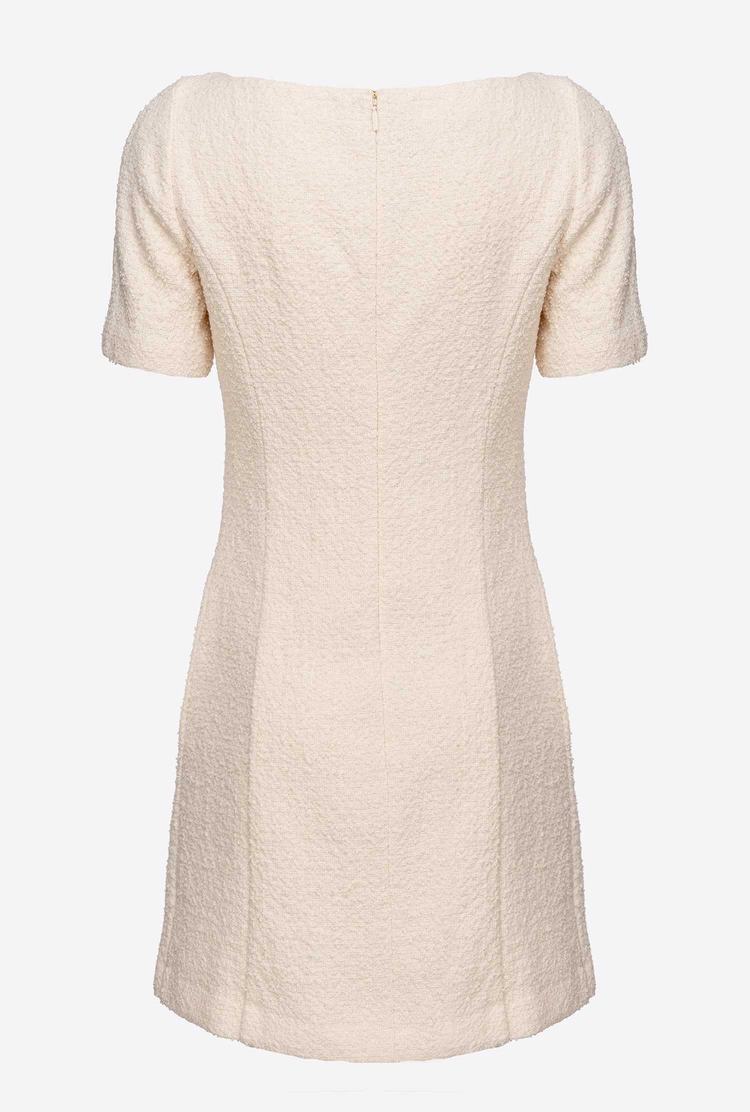 Women's Pinko Basketweave Bouclé Dress Beige | Australia-91530829