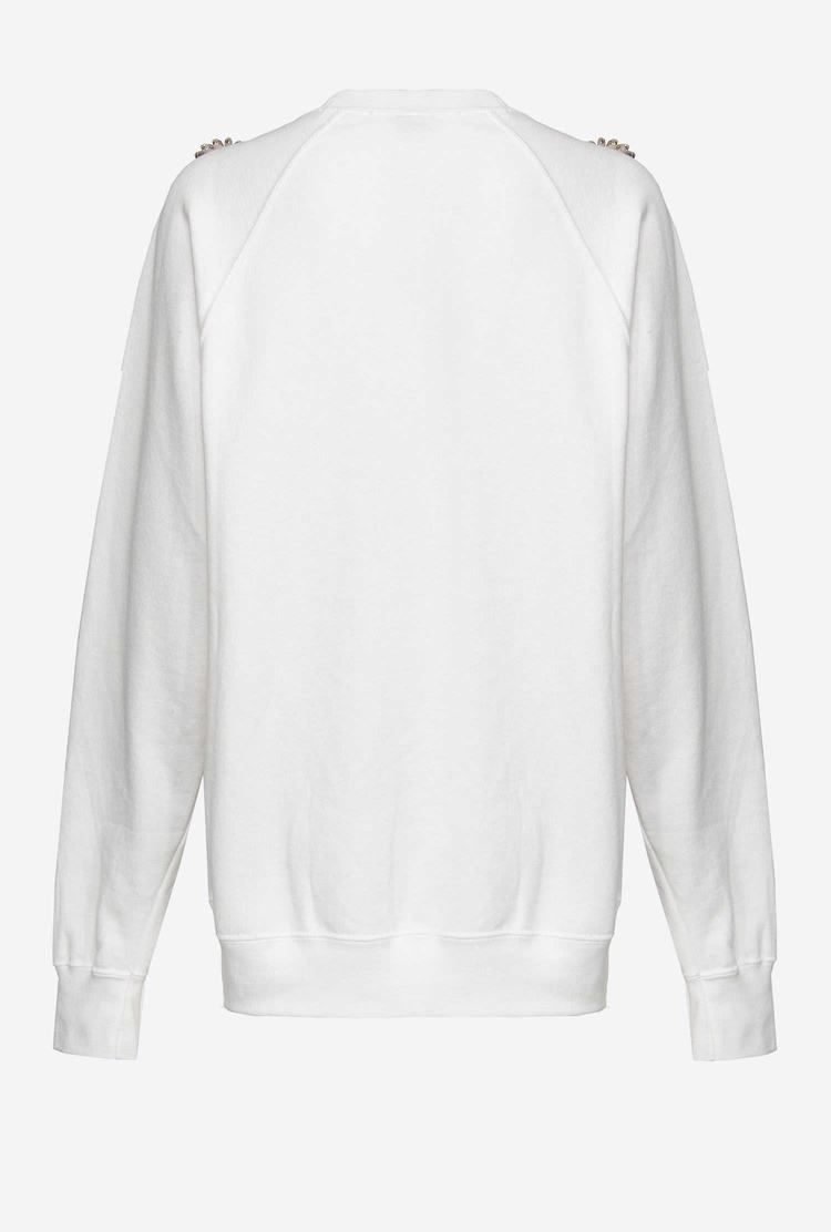 Women's Pinko Bejewelled Embellishment Sweatshirt White | Australia-54869029