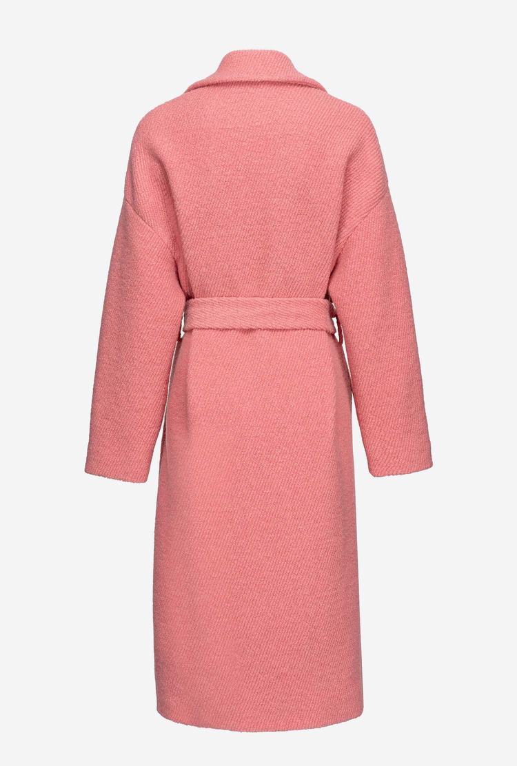 Women's Pinko Bouclé Wraparound Coats Rose | Australia-86350749