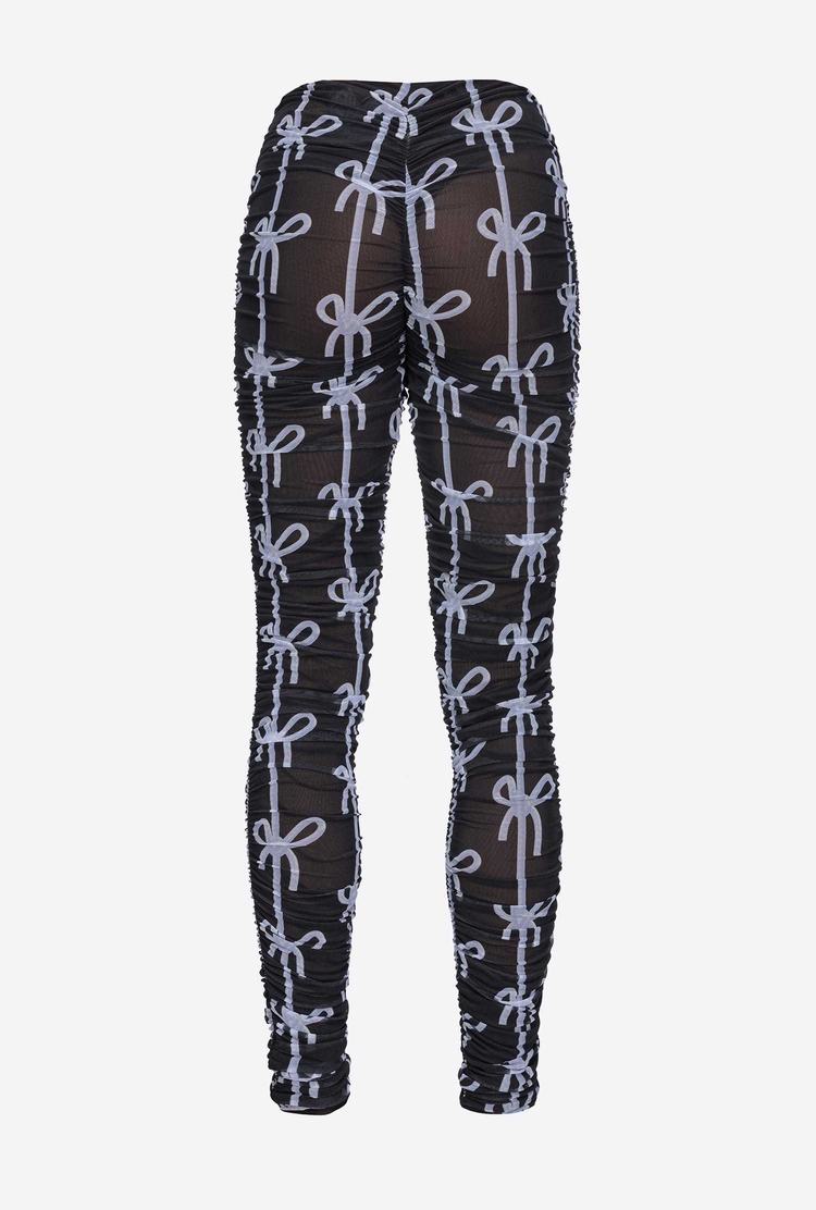 Women's Pinko Bow Print Pants Black | Australia-32570149