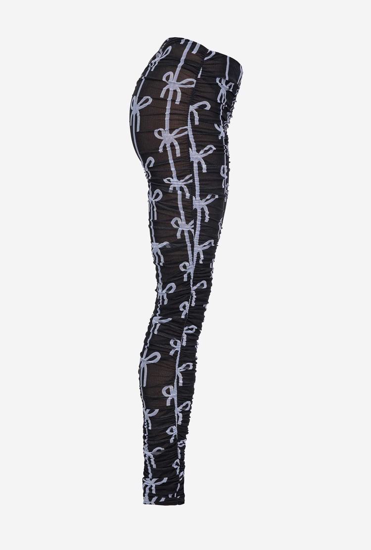 Women's Pinko Bow Print Pants Black | Australia-32570149