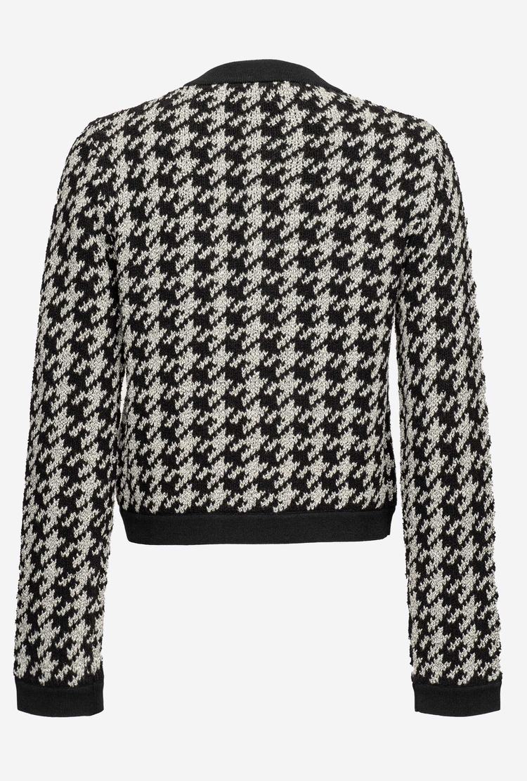 Women's Pinko Boxy Houndstooth Jackets Multicolor White/Black | Australia-68924759