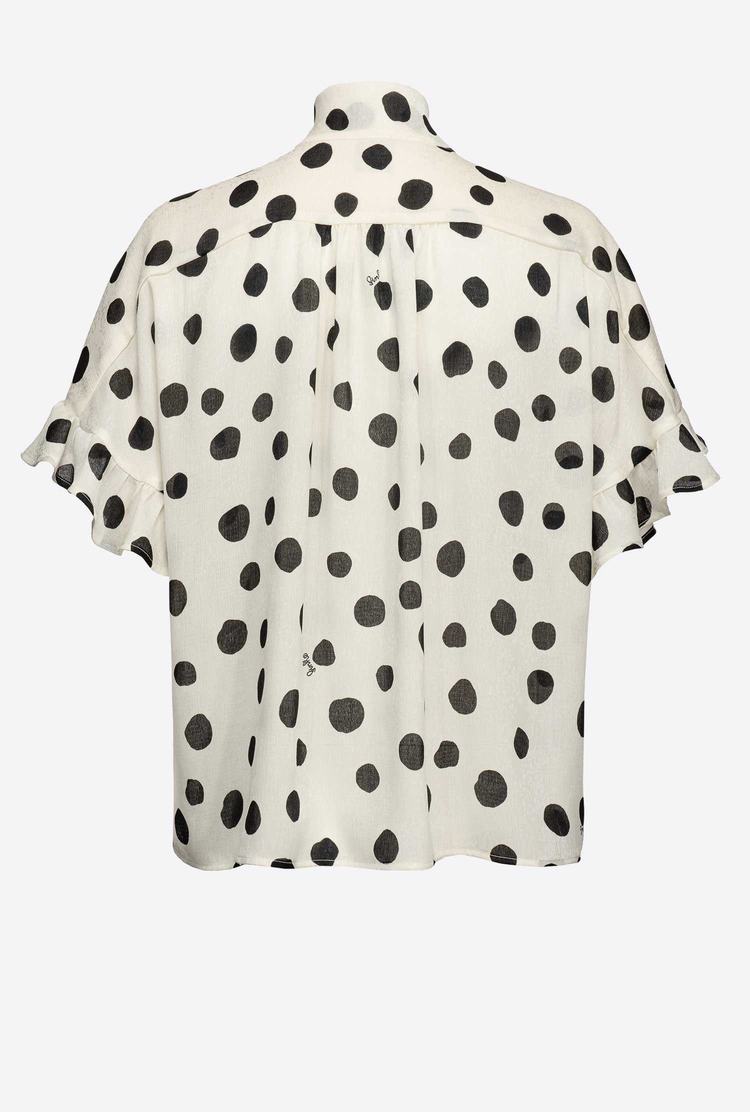 Women's Pinko Boxy Polka-dot Shirts White/Black | Australia-19705849