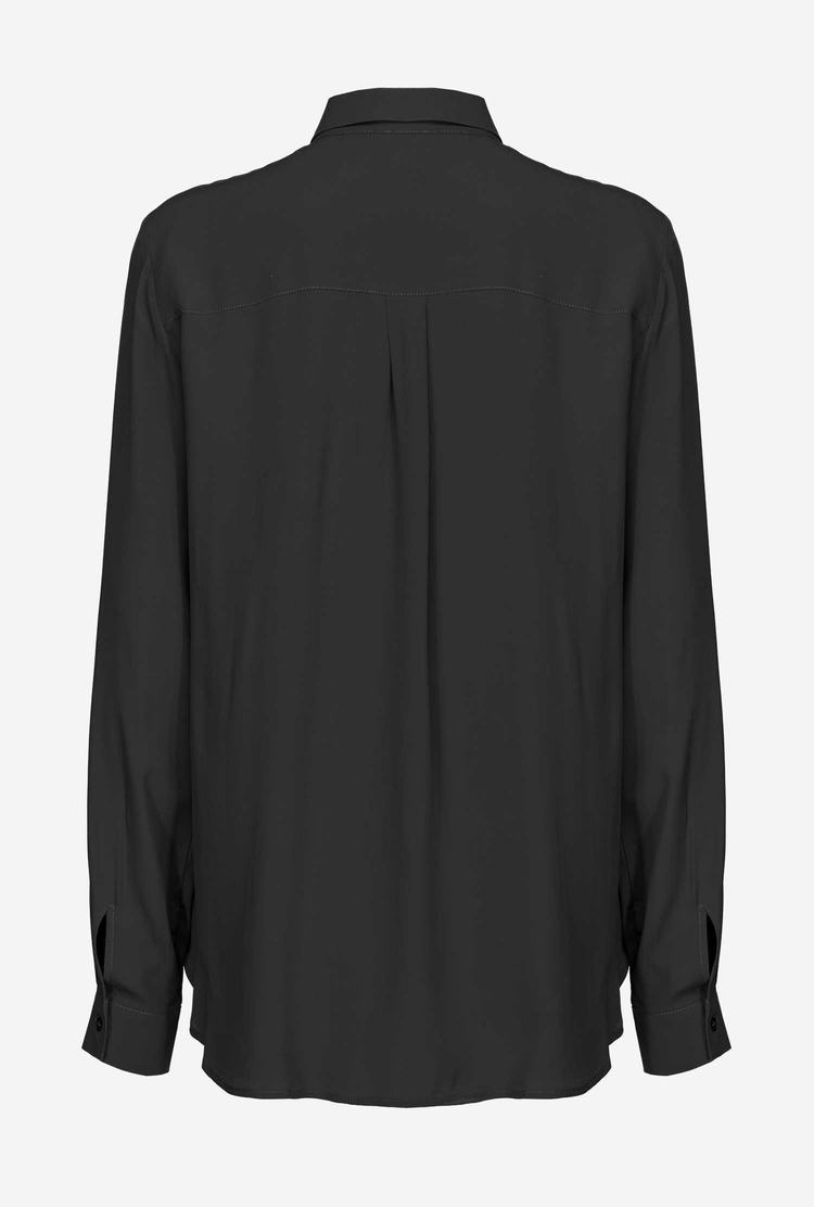 Women's Pinko Breast Pocket Shirts Black | Australia-19628709