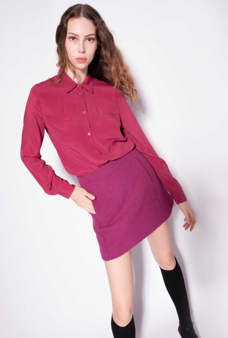 Women's Pinko Breast Pocket Shirts Fuchsia | Australia-09284169