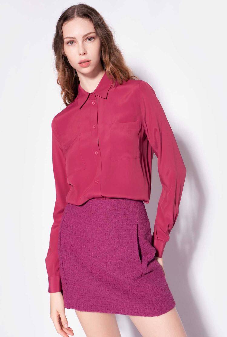 Women's Pinko Breast Pocket Shirts Fuchsia | Australia-09284169