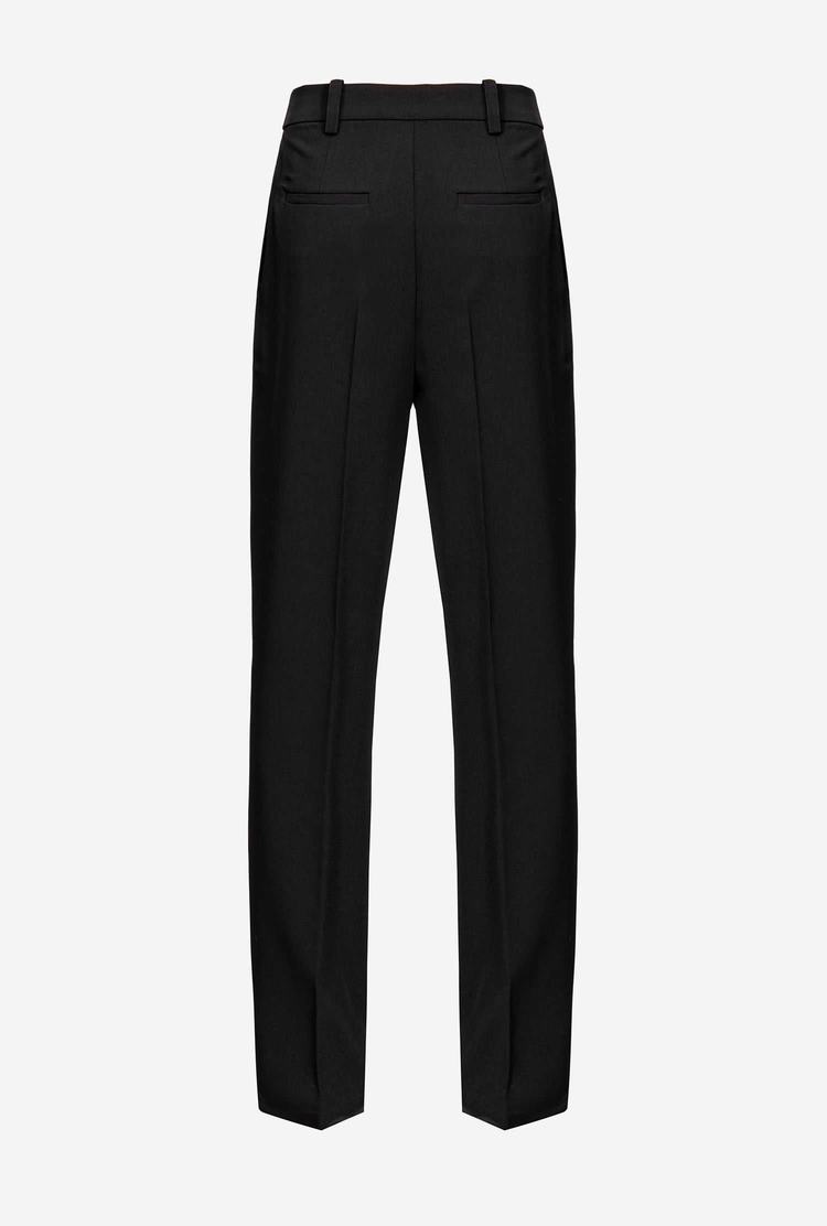 Women's Pinko Carrot-fit Crepe Pants Black | Australia-82549379