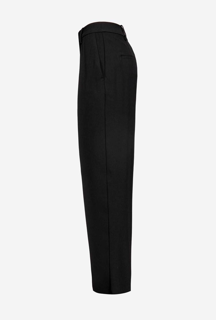 Women's Pinko Carrot-fit Crepe Pants Black | Australia-82549379