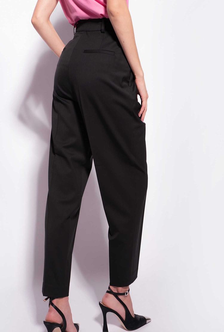 Women's Pinko Carrot-fit Stretch Pants Black | Australia-48637299