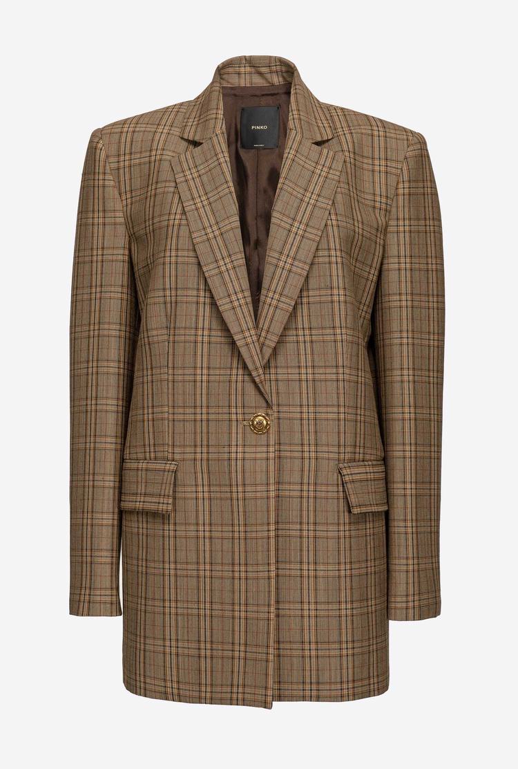 Women's Pinko Check Blazers Brown | Australia-12039859