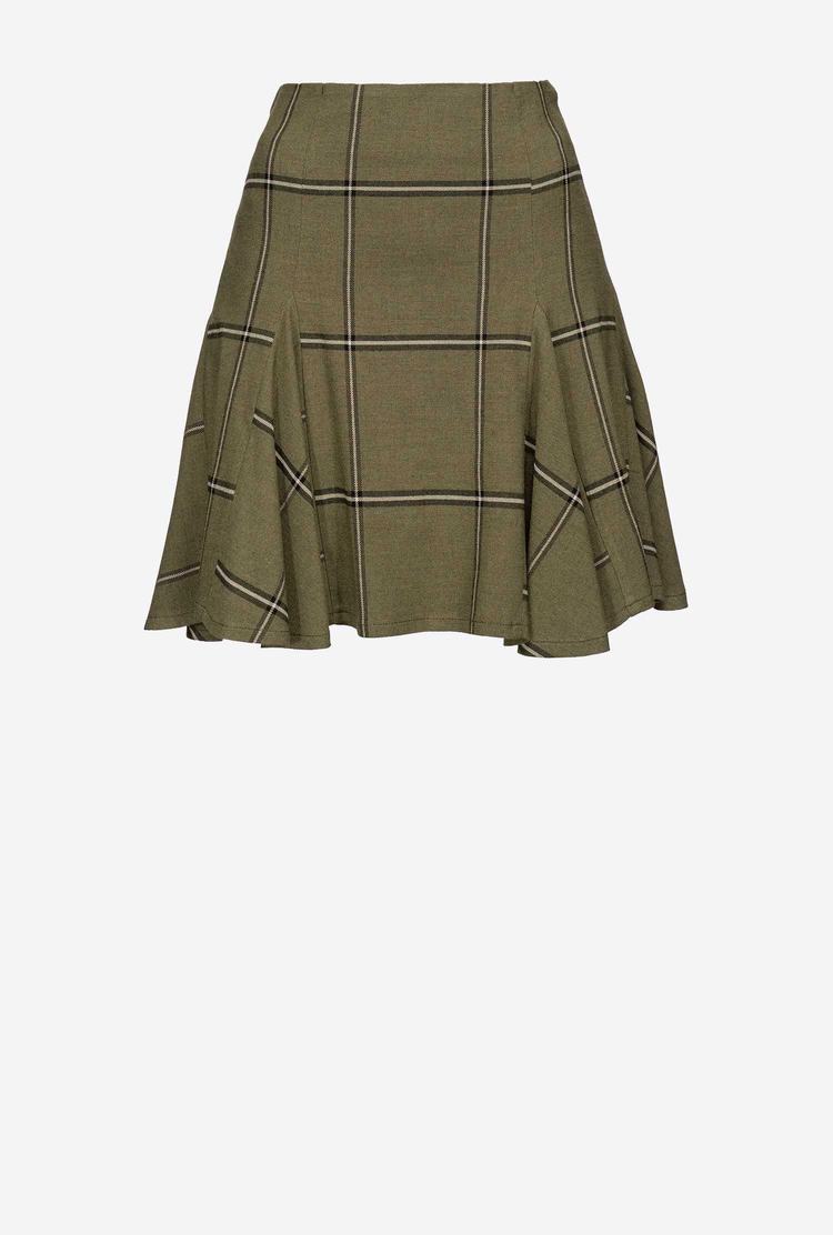 Women's Pinko Check Mini Skirts Multicolor Green/Beige | Australia-63419759