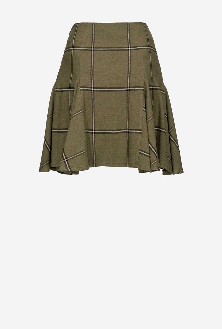 Women's Pinko Check Mini Skirts Multicolor Green/Beige | Australia-63419759