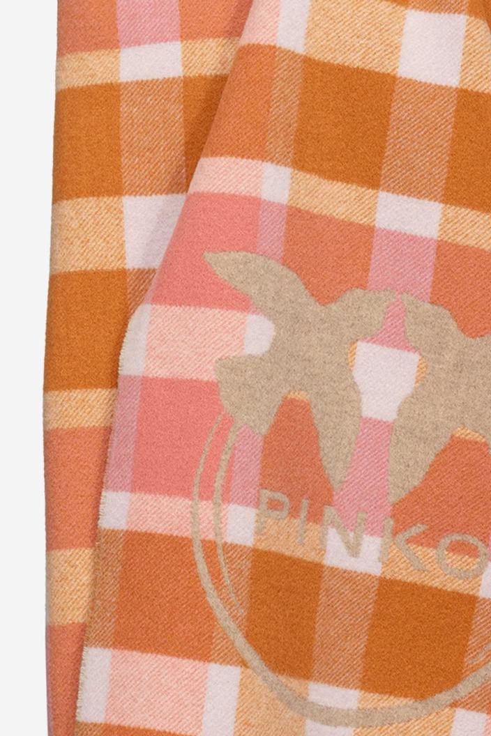 Women's Pinko Check Wool Scarves Multicolor Pink/Red Brown | Australia-86310959