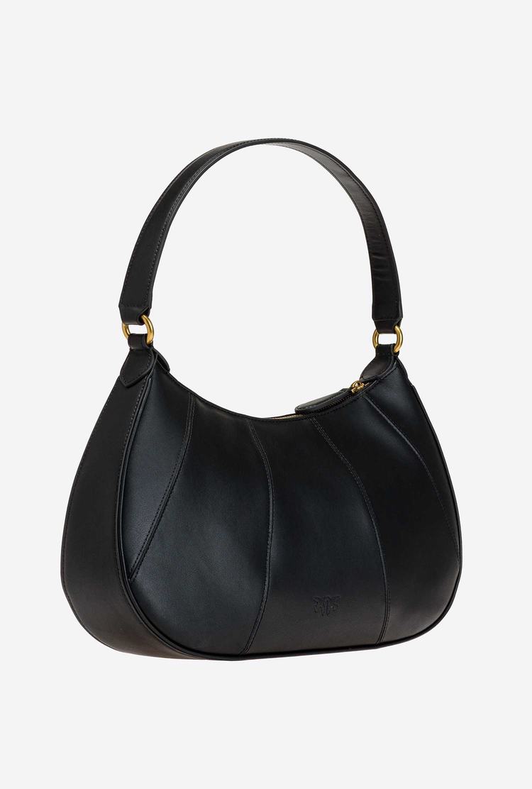 Women's Pinko Classic Half Moon Bag Simply Shoulder Bags Black Gold | Australia-02739419