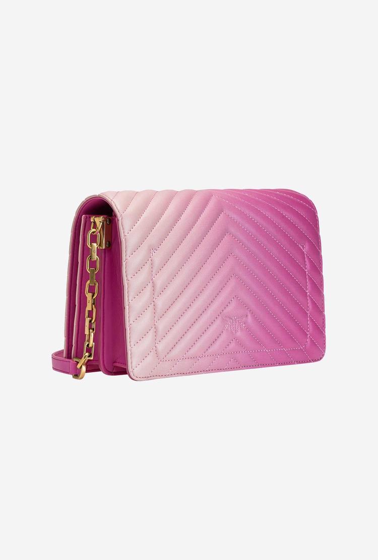 Women's Pinko Classic Love Bag Click Shaded Chevron Crossbody Bags Pink | Australia-89610279