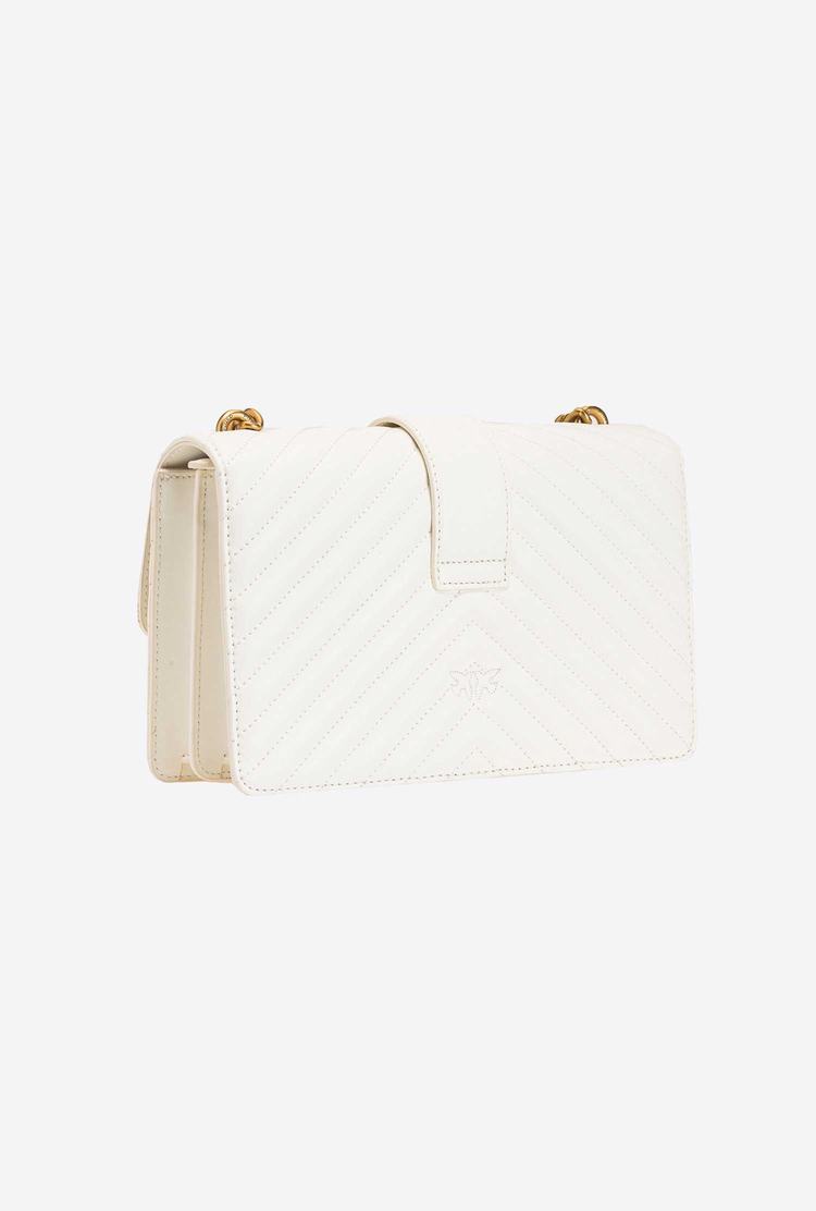 Women's Pinko Classic Love Bag Icon V Quilt Crossbody Bags White Gold | Australia-18092739