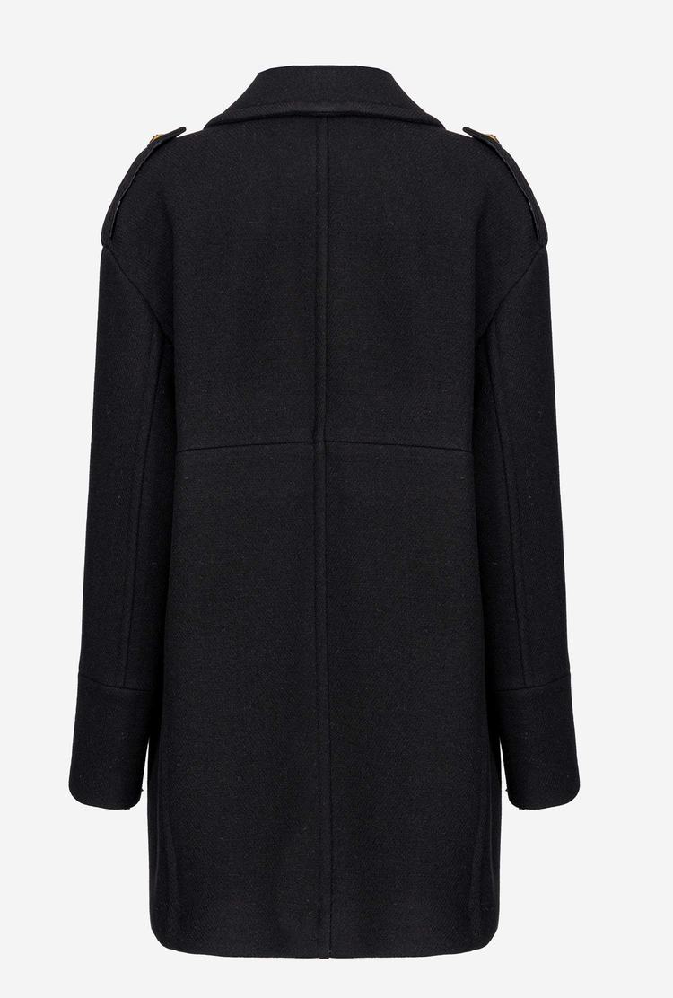 Women's Pinko Cloth Pea Coats Black | Australia-23078159