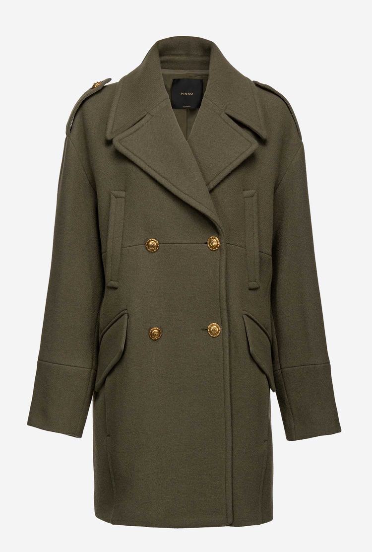 Women's Pinko Cloth Pea Coats Dark Green | Australia-67402399