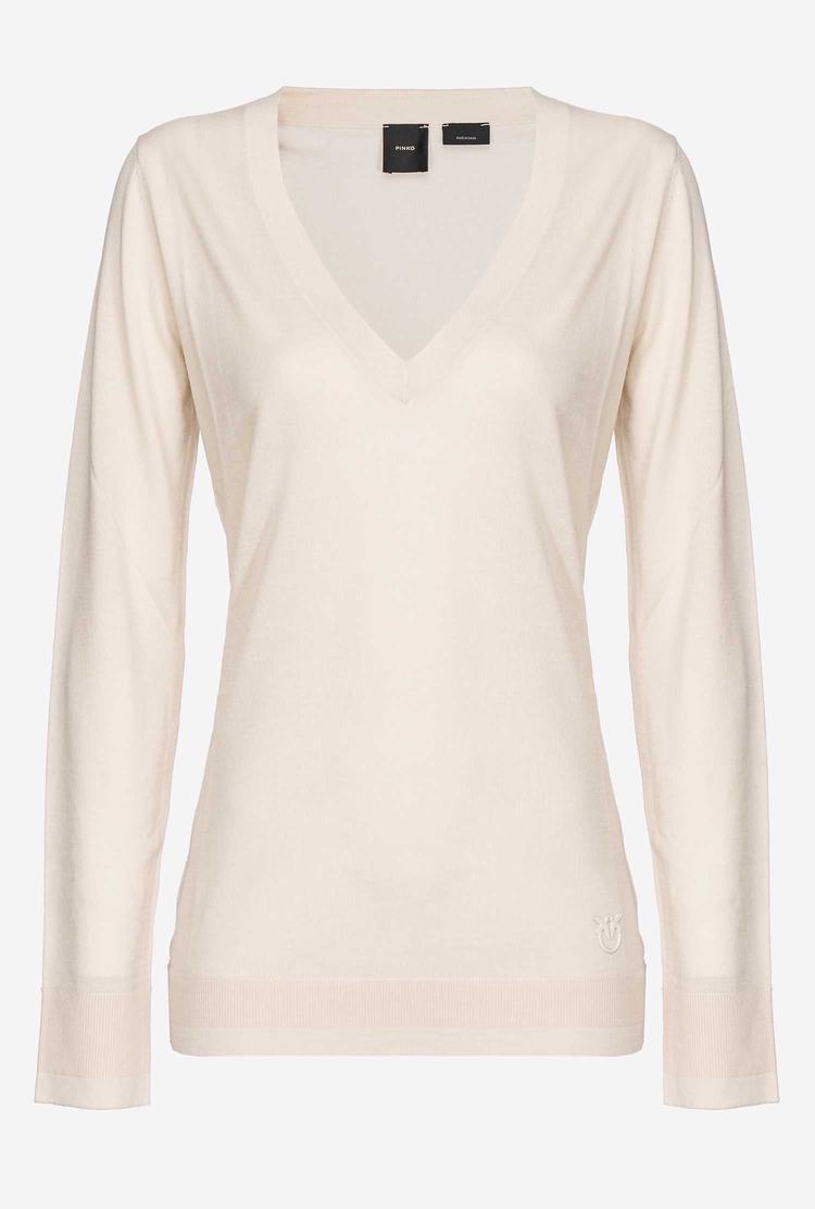 Women's Pinko Colour-block Sweaters Beige | Australia-82069579