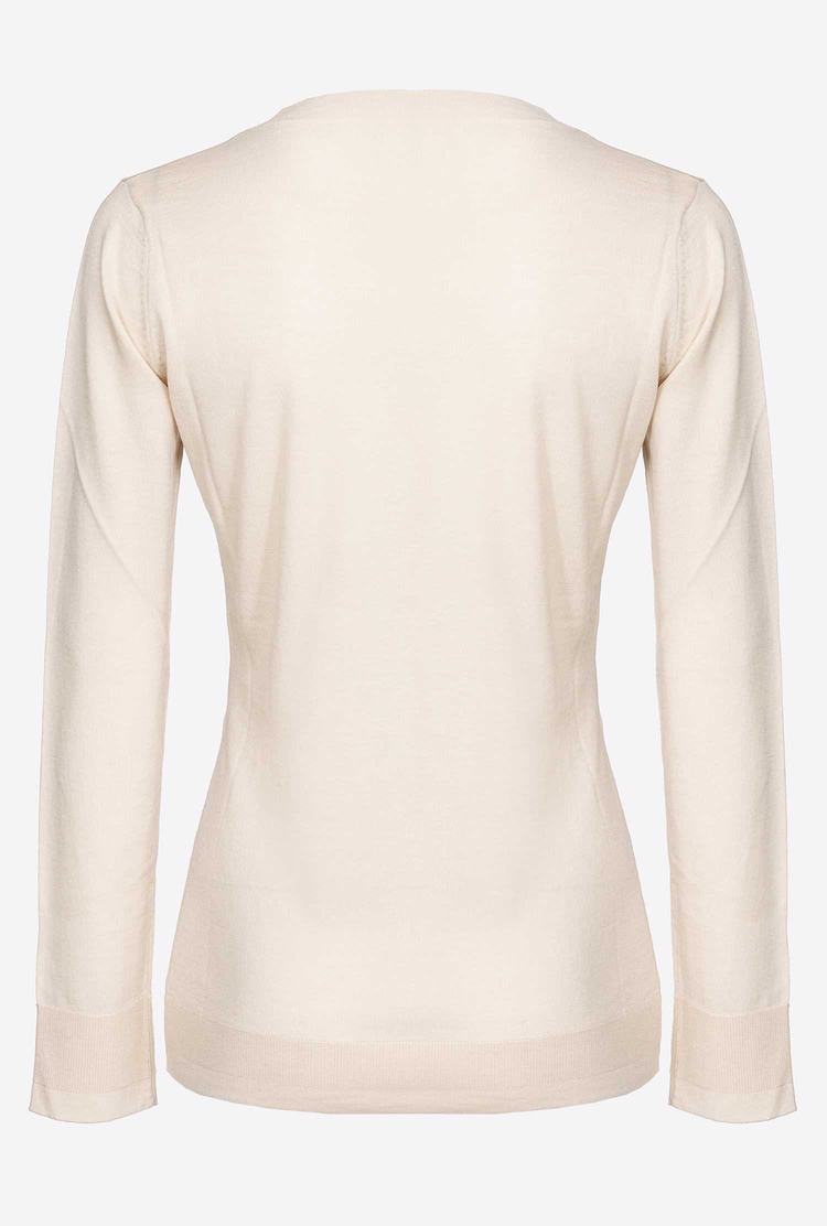 Women's Pinko Colour-block Sweaters Beige | Australia-82069579