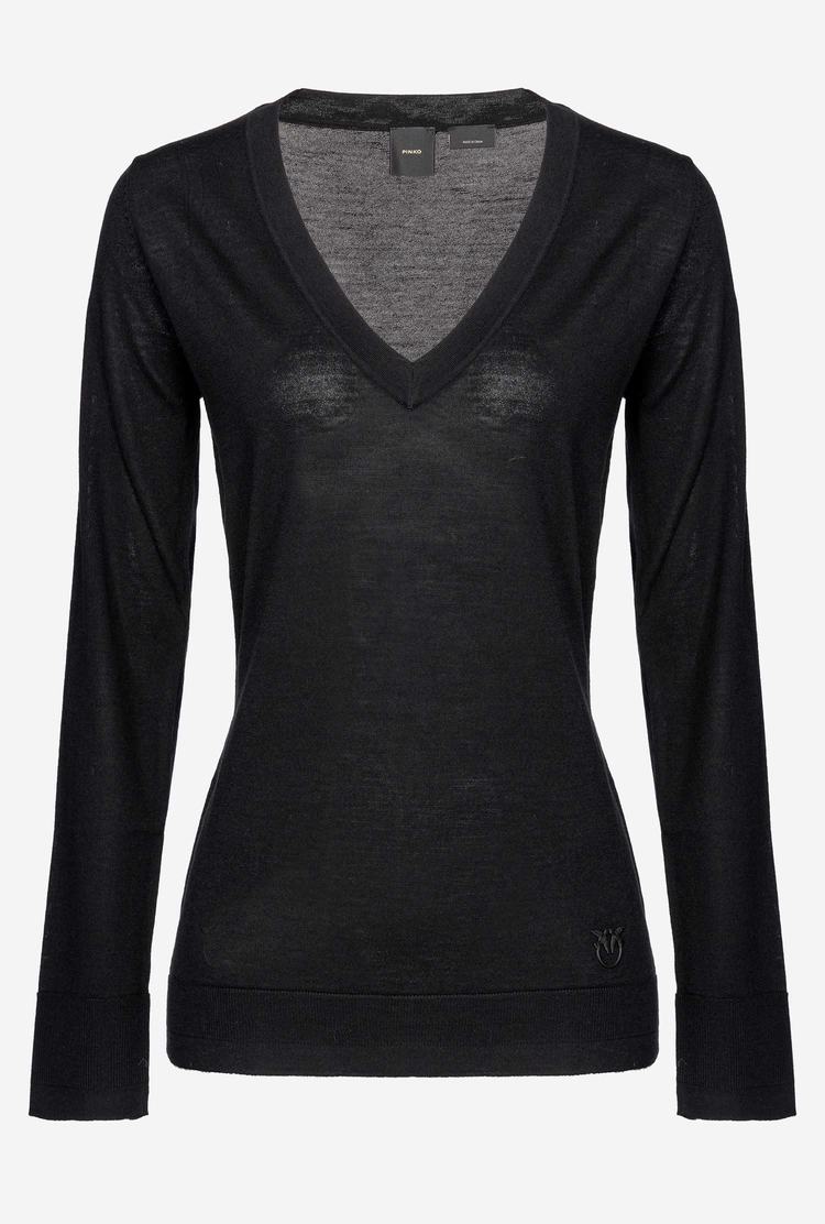 Women's Pinko Colour-block Sweaters Black | Australia-25031489