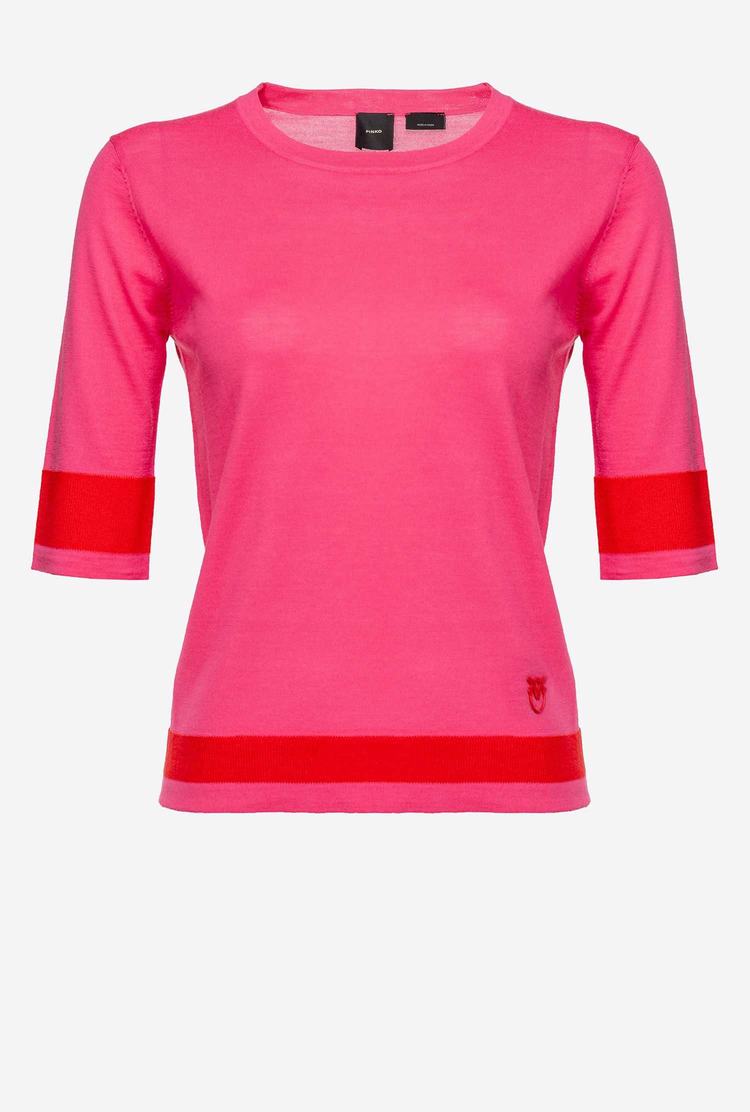 Women's Pinko Colour-block Sweaters Red | Australia-10257689