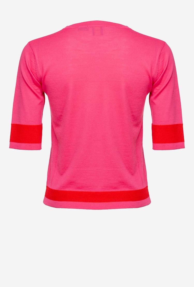 Women's Pinko Colour-block Sweaters Red | Australia-10257689