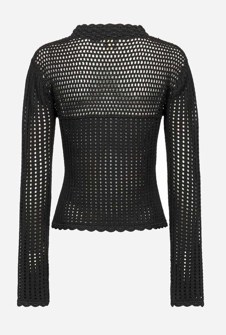 Women's Pinko Crochet Sweaters Black | Australia-53480199