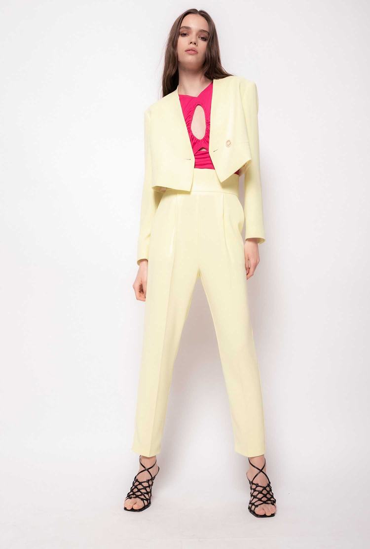 Women's Pinko Cropped Blazers Light Yellow | Australia-01437589