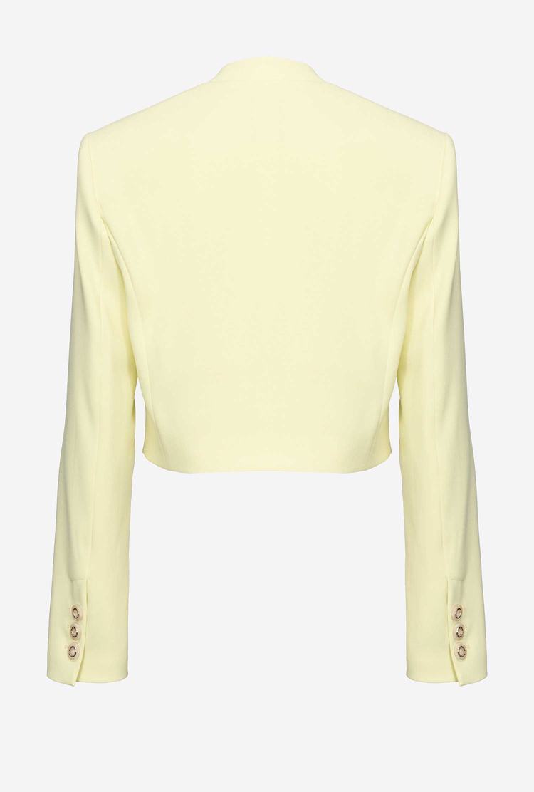 Women's Pinko Cropped Blazers Light Yellow | Australia-01437589