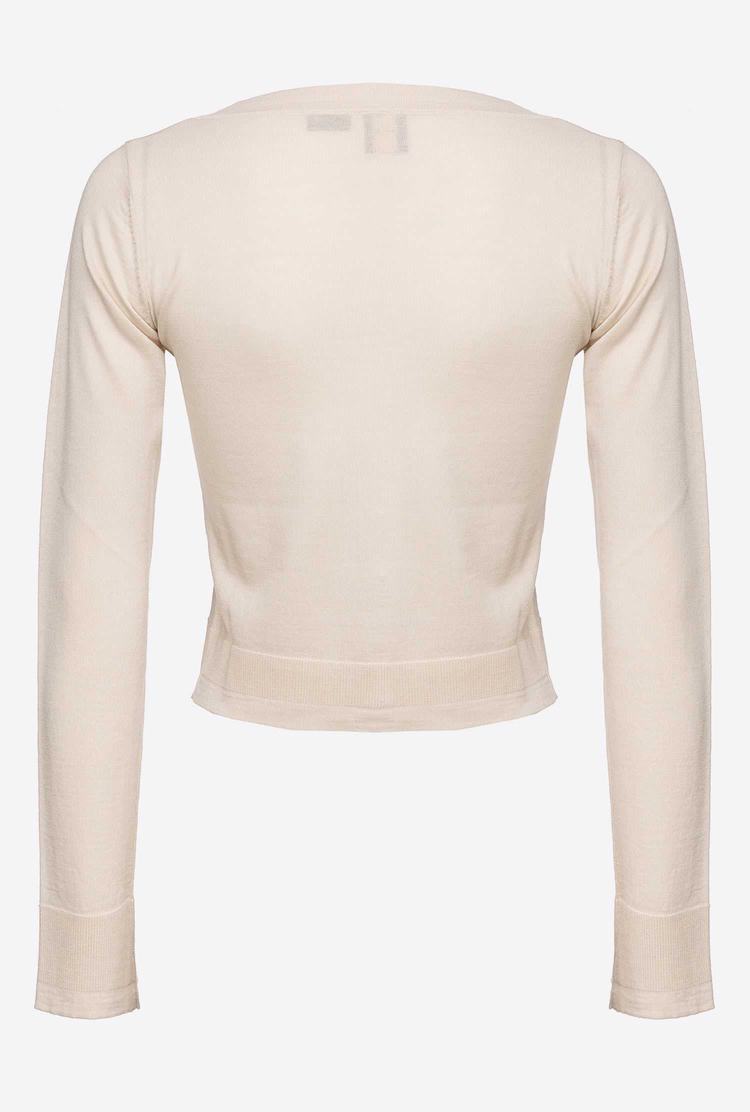 Women's Pinko Cropped Colour-block Cardigan Beige | Australia-67139529