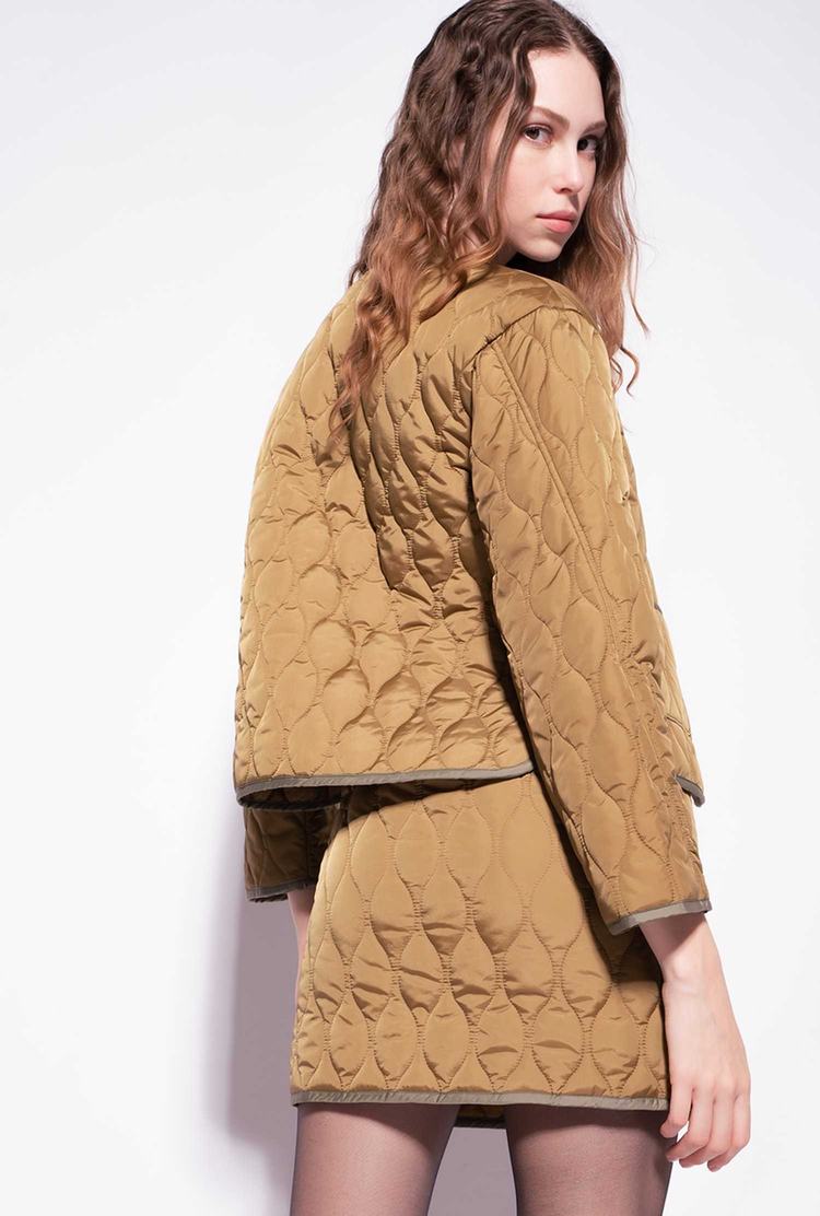 Women's Pinko Cropped Quilted Coats Brown | Australia-21960759