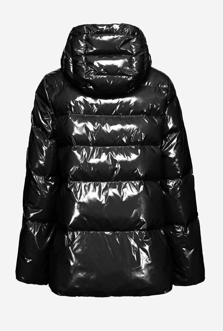 Women's Pinko Crystal Nylon Jackets Black | Australia-26370489