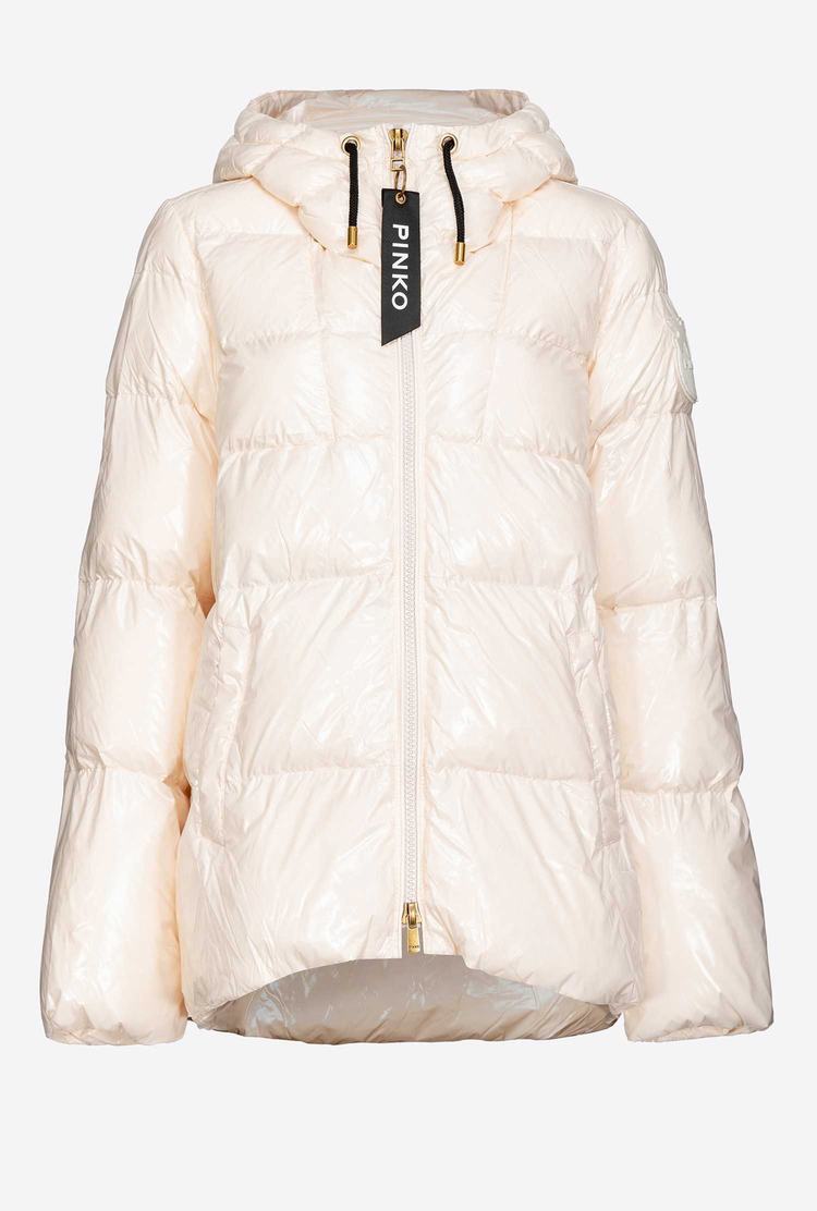 Women's Pinko Crystal Nylon Jackets White | Australia-97530249