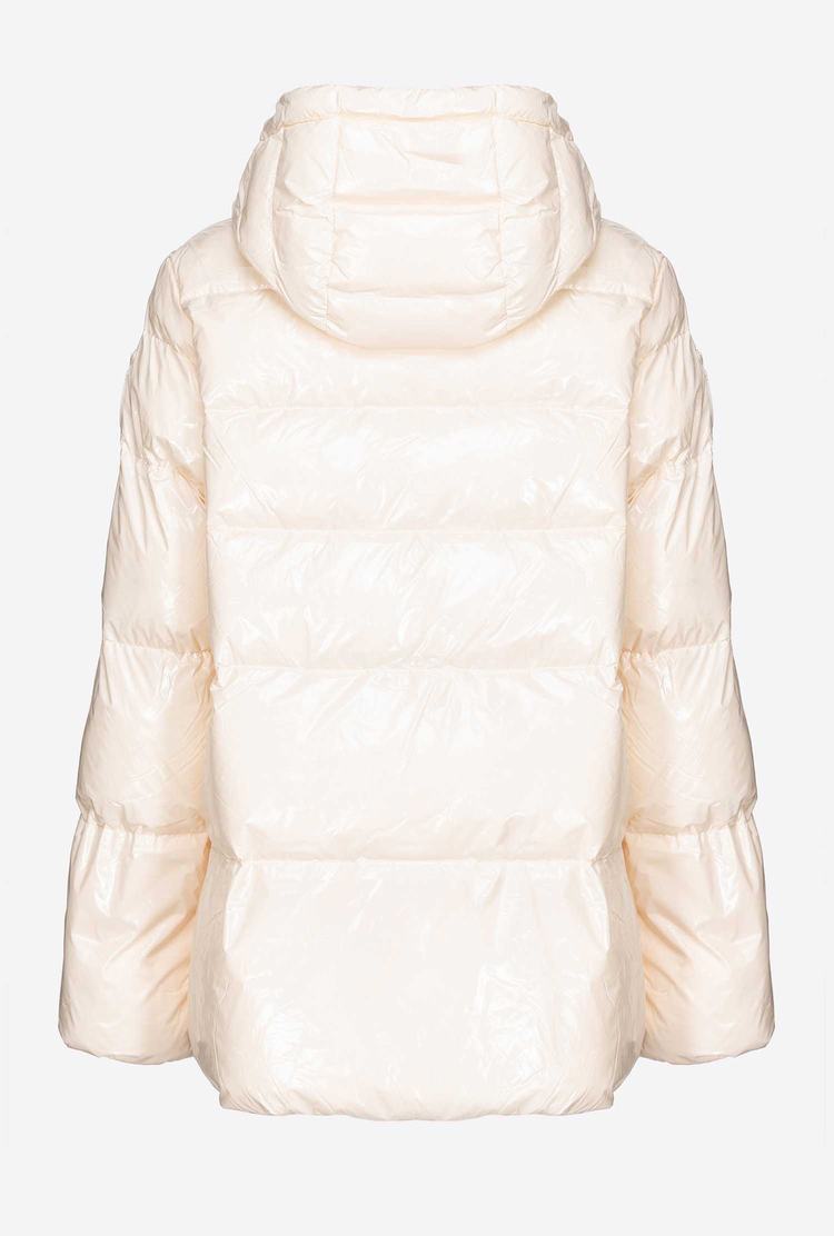 Women's Pinko Crystal Nylon Jackets White | Australia-97530249