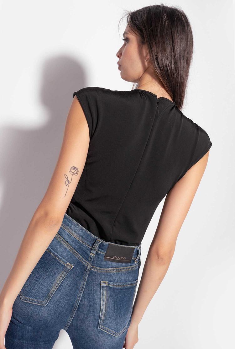 Women's Pinko Cut-out Tanks Black | Australia-06238199