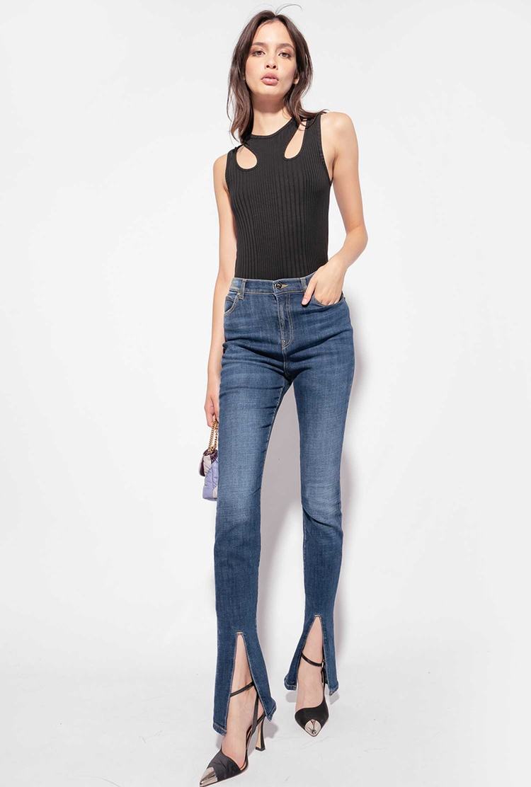 Women's Pinko Cut-out Tanks Black | Australia-26873419