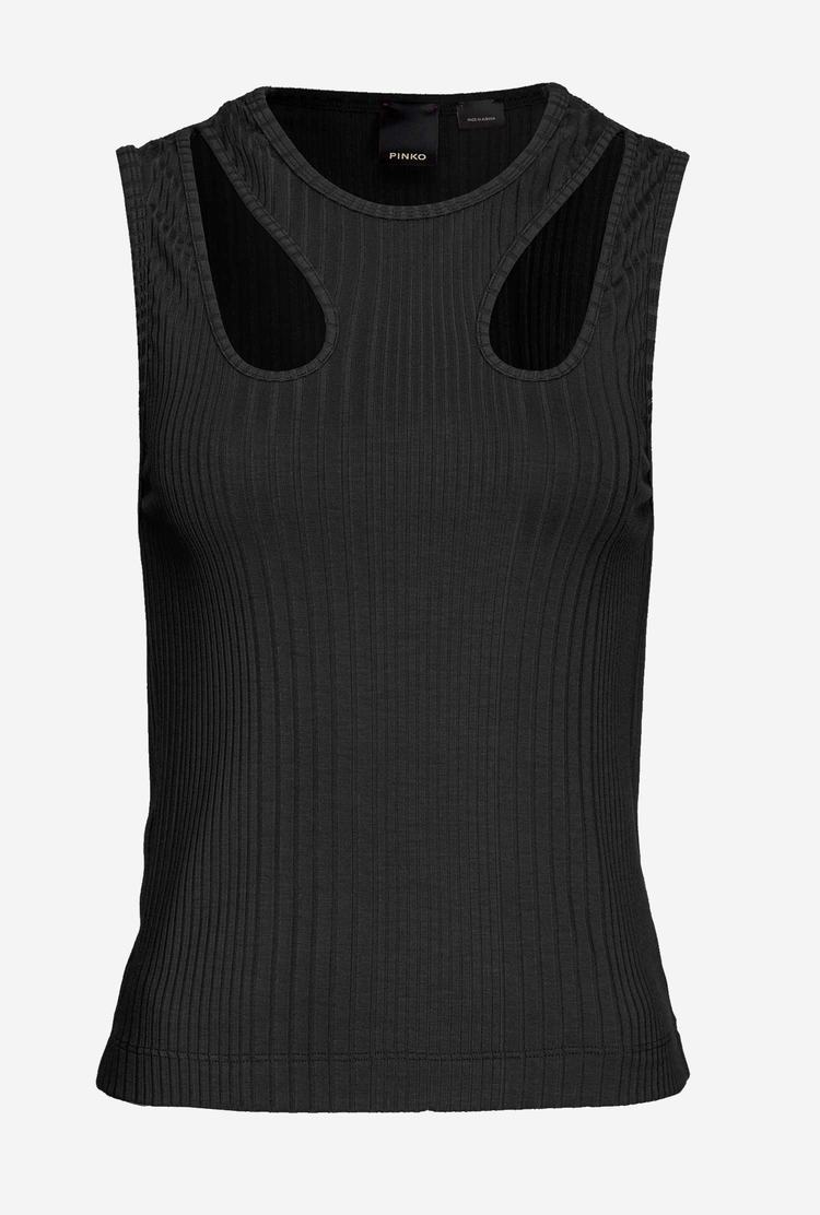 Women's Pinko Cut-out Tanks Black | Australia-26873419