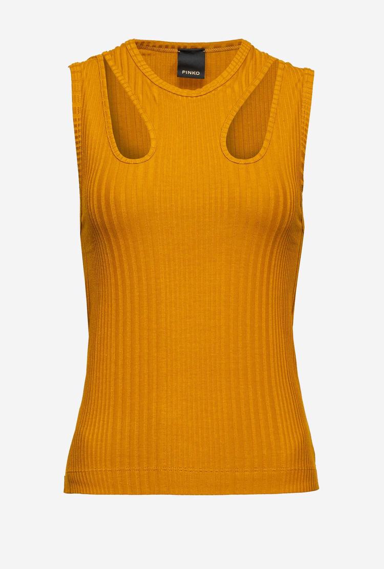 Women's Pinko Cut-out Tanks Gold | Australia-79165349