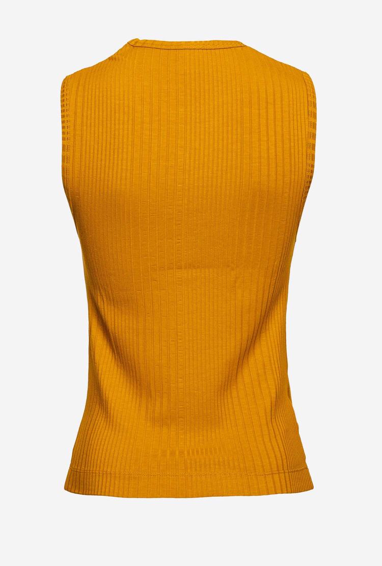 Women's Pinko Cut-out Tanks Gold | Australia-79165349