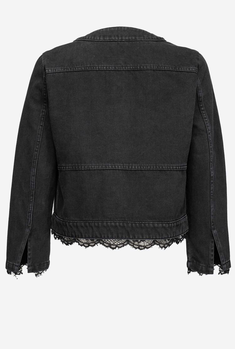 Women's Pinko Denim And Lace Jackets Black | Australia-76814909