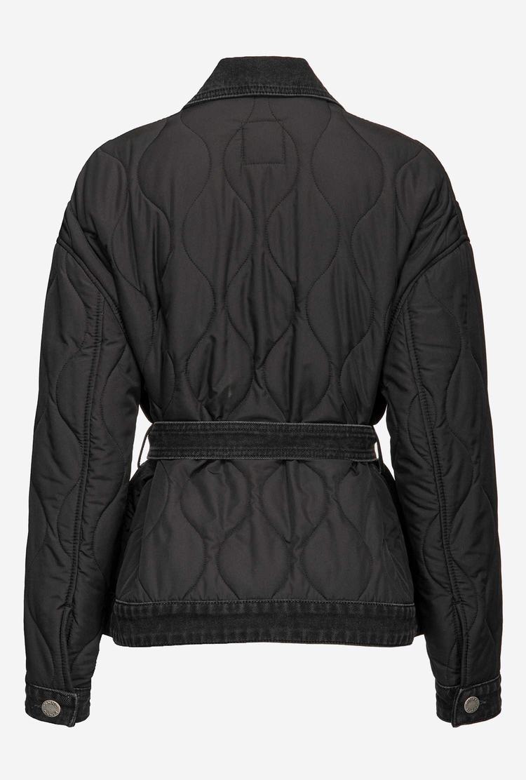 Women's Pinko Denim Quilted Jackets Black | Australia-75963249