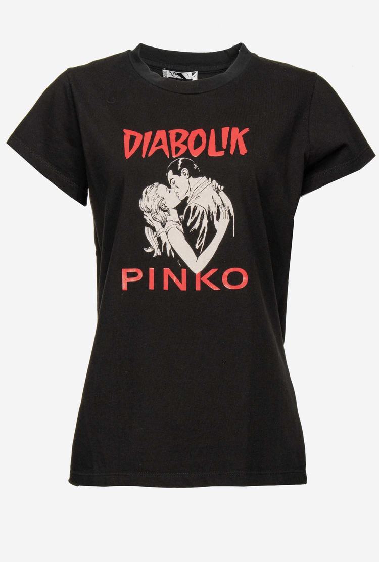 Women's Pinko Diabolik T Shirts Black | Australia-85196079