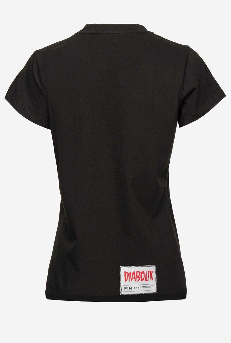 Women's Pinko Diabolik T Shirts Black | Australia-85196079